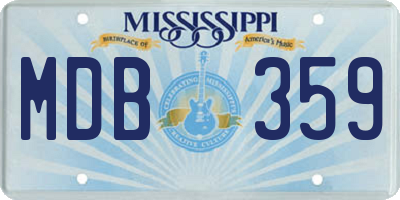 MS license plate MDB359