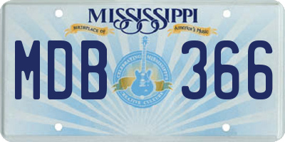 MS license plate MDB366