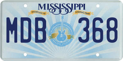 MS license plate MDB368