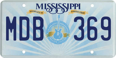 MS license plate MDB369