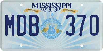 MS license plate MDB370