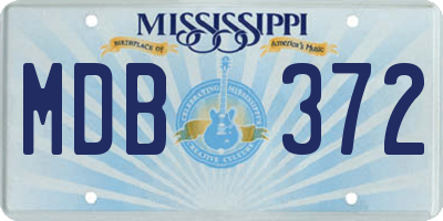 MS license plate MDB372