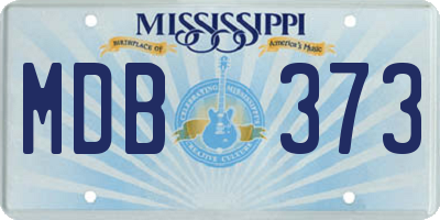 MS license plate MDB373