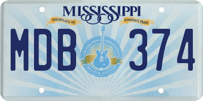 MS license plate MDB374
