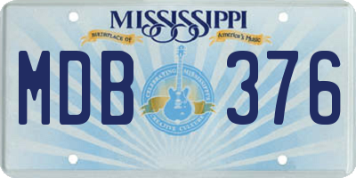 MS license plate MDB376