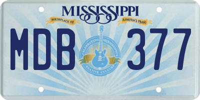 MS license plate MDB377