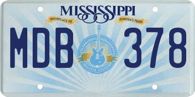 MS license plate MDB378
