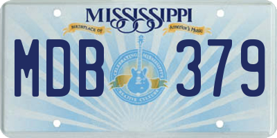 MS license plate MDB379