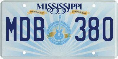 MS license plate MDB380