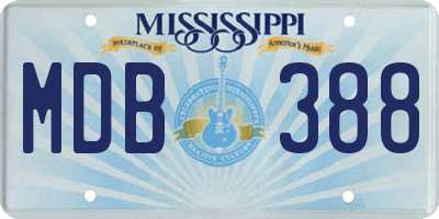 MS license plate MDB388