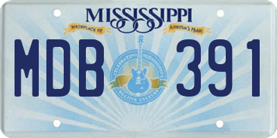 MS license plate MDB391