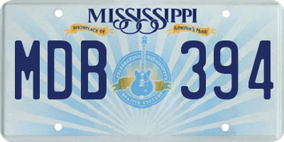 MS license plate MDB394