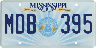 MS license plate MDB395