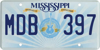 MS license plate MDB397