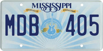 MS license plate MDB405