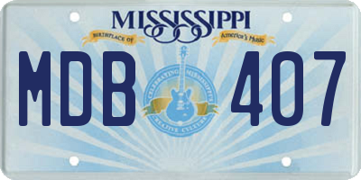 MS license plate MDB407