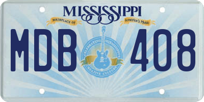 MS license plate MDB408