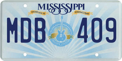 MS license plate MDB409