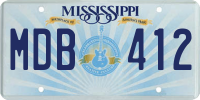 MS license plate MDB412
