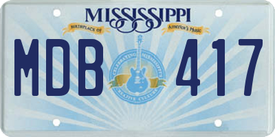 MS license plate MDB417