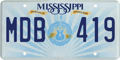 MS license plate MDB419