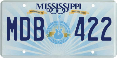 MS license plate MDB422