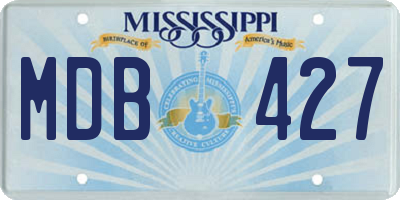 MS license plate MDB427