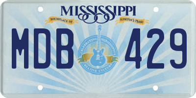 MS license plate MDB429