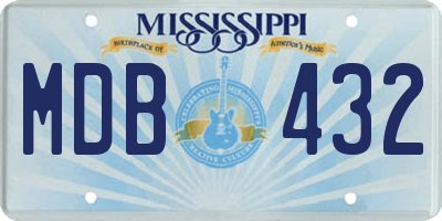 MS license plate MDB432