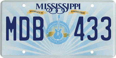 MS license plate MDB433