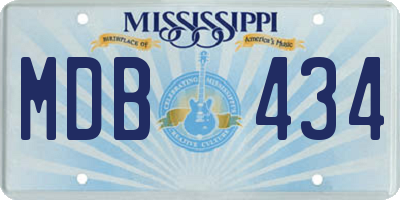 MS license plate MDB434