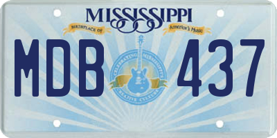 MS license plate MDB437