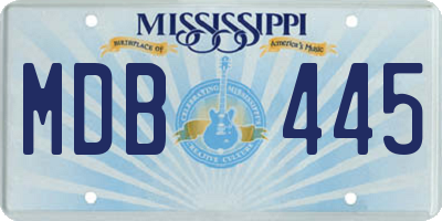 MS license plate MDB445