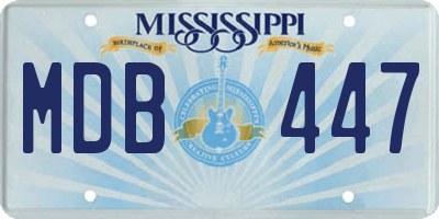 MS license plate MDB447
