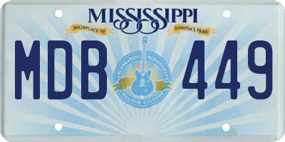MS license plate MDB449