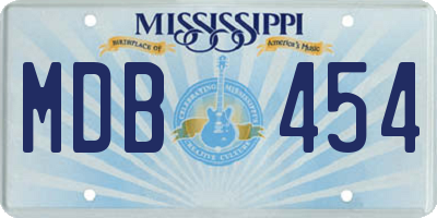 MS license plate MDB454