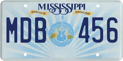 MS license plate MDB456