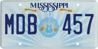 MS license plate MDB457