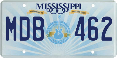 MS license plate MDB462