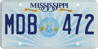 MS license plate MDB472