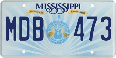 MS license plate MDB473