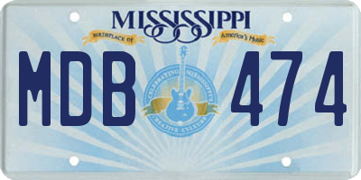 MS license plate MDB474