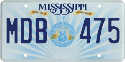 MS license plate MDB475