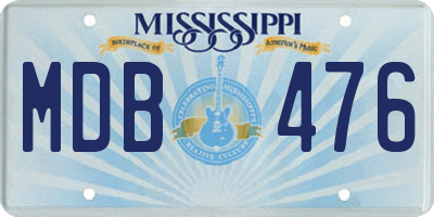 MS license plate MDB476