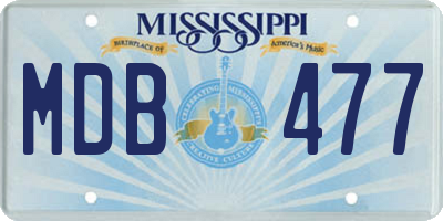 MS license plate MDB477