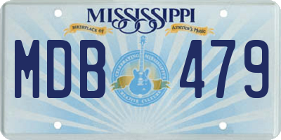 MS license plate MDB479