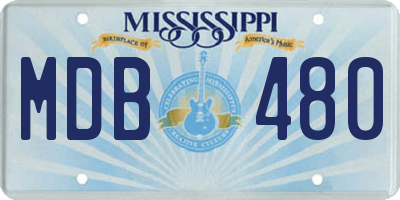MS license plate MDB480