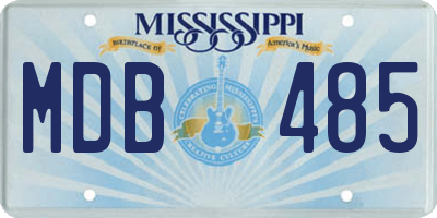 MS license plate MDB485