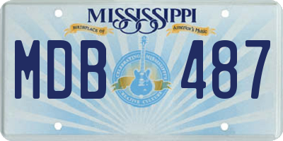 MS license plate MDB487