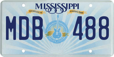 MS license plate MDB488